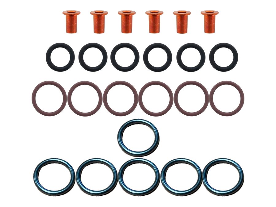 Diesel fuel injector seal kit - O-rings and copper sealing sleeves