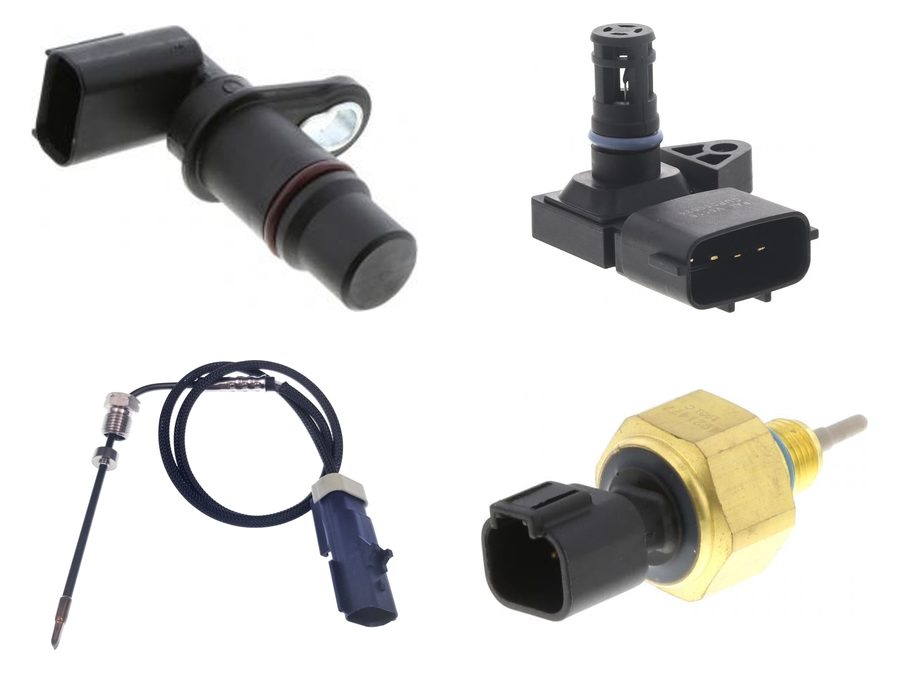 Heavy-duty diesel engine sensors - crankshaft position, MAP, exhaust temperature and coolant temperature