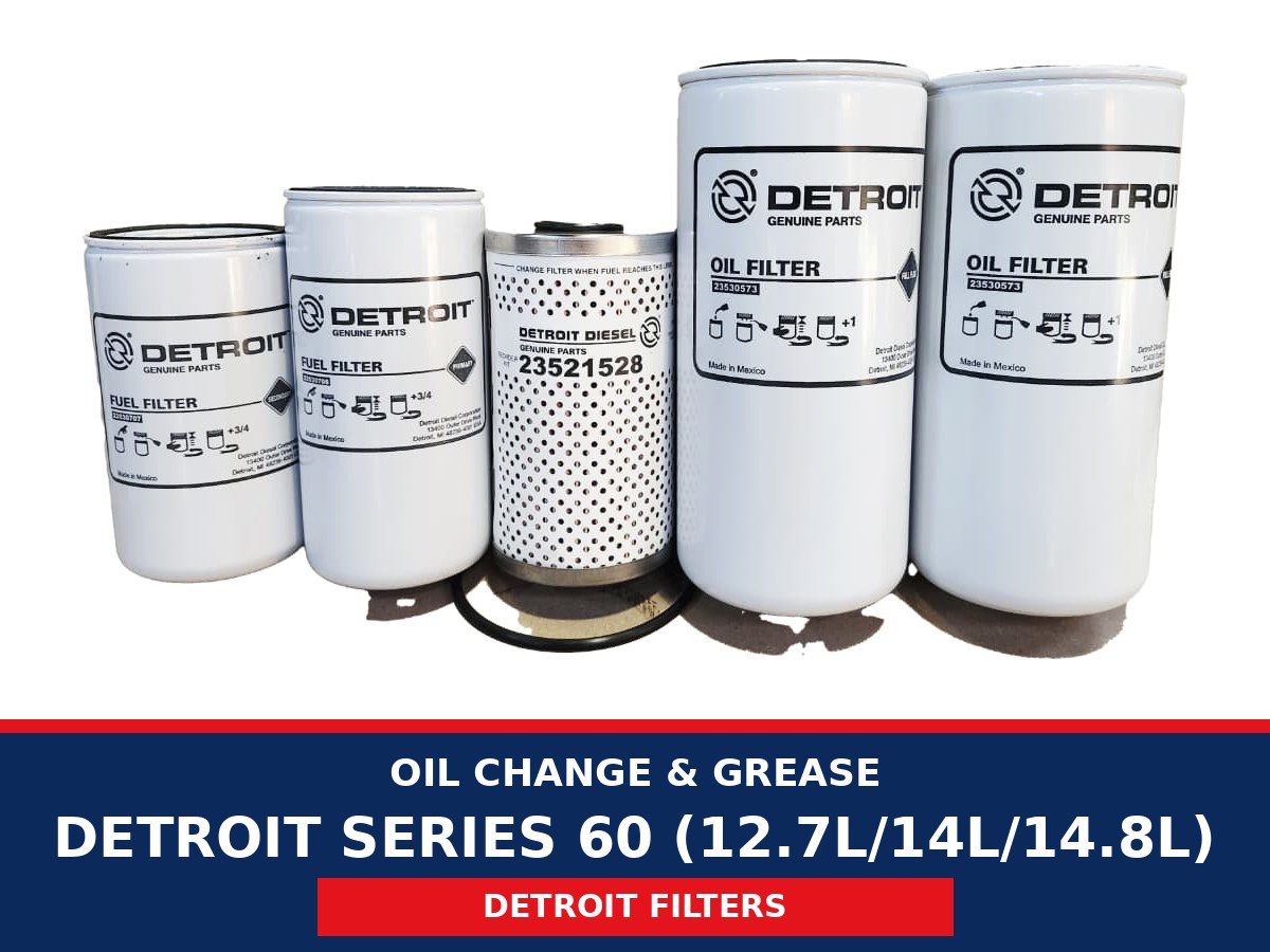 Oil Change & Grease – Detroit Series 60 (12.7L/14L/14.8L) (Detroit Filters)