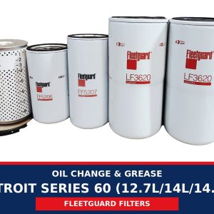Oil Change & Grease – Detroit Series 60 (12.7L/14L/14.8L) (Fleetguard Filters)