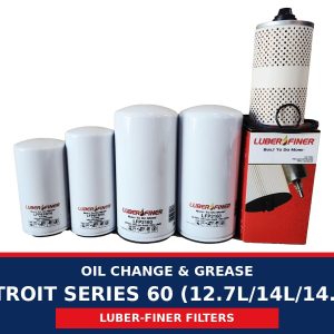 Oil Change & Grease – Detroit Series 60 (12.7L/14L/14.8L) (Luber-finer Filters)