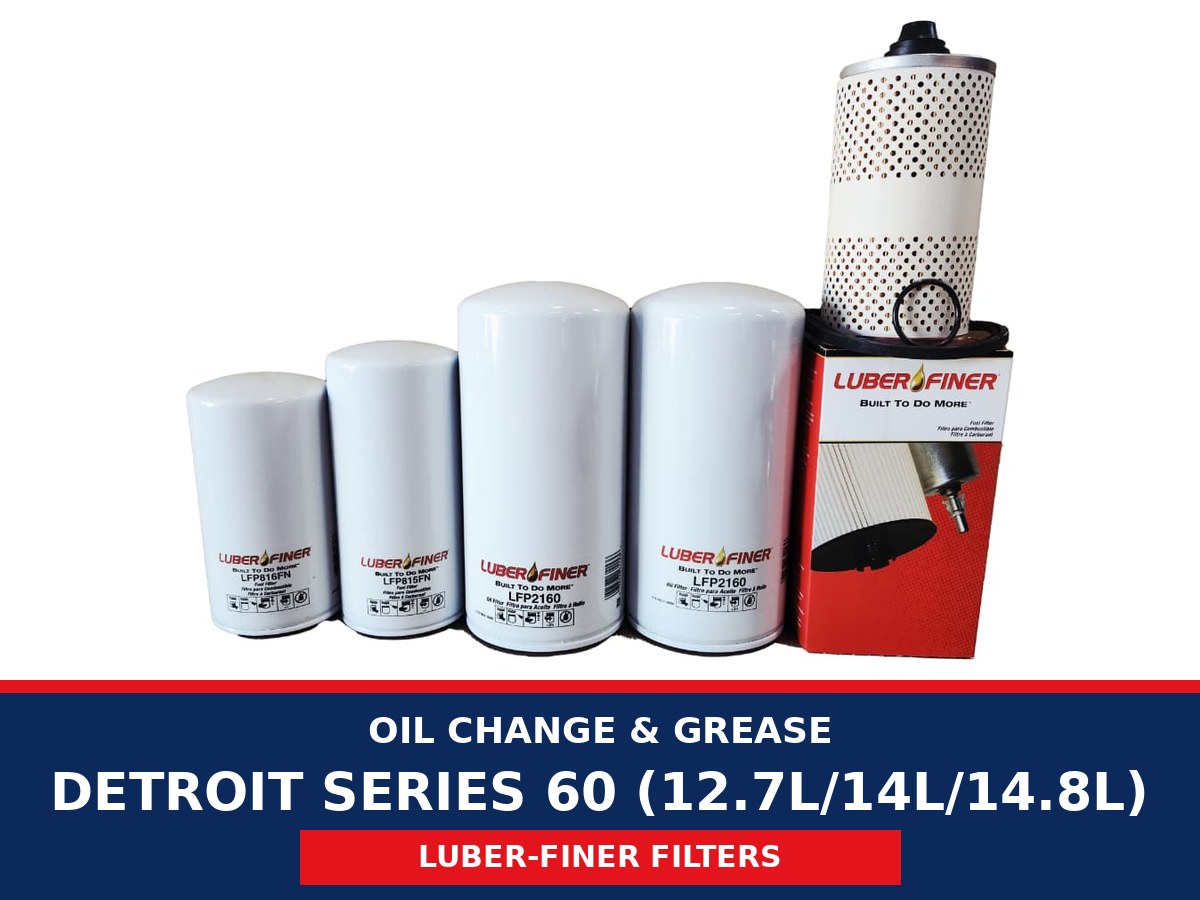 Oil Change & Grease – Detroit Series 60 (12.7L/14L/14.8L) (Luber-finer Filters)