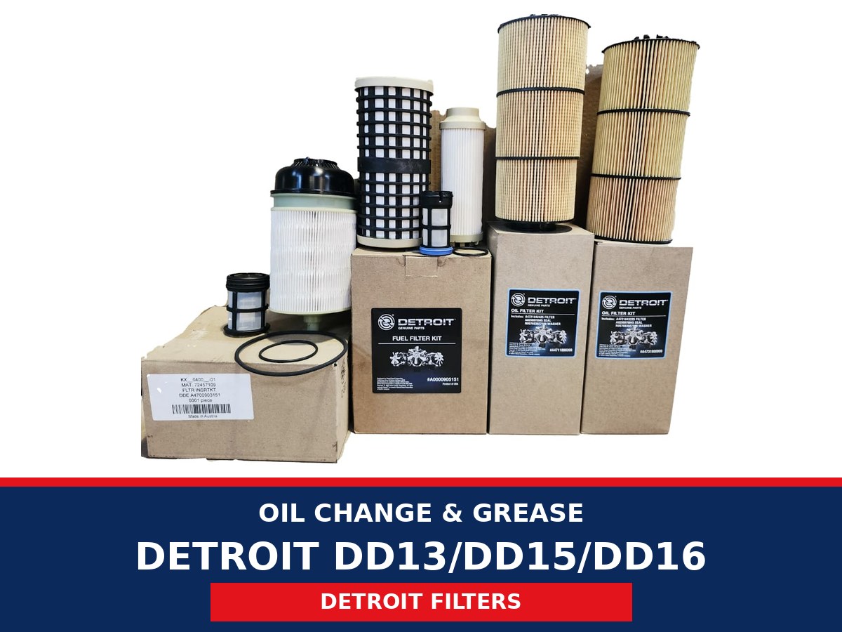 Oil Change & Grease – Detroit DD13/DD15/DD16 (Detroit Filters)