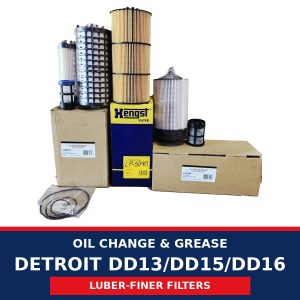 Oil Change & Grease – Detroit DD13/DD15/DD16 (Luber-finer Filters)