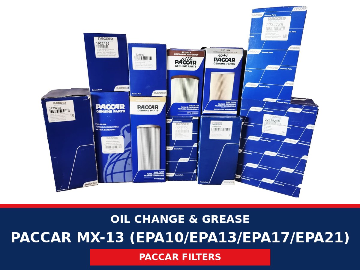 Oil Change & Grease – PACCAR MX-13 (EPA10/EPA13/EPA17/EPA21) (PACCAR Filters)